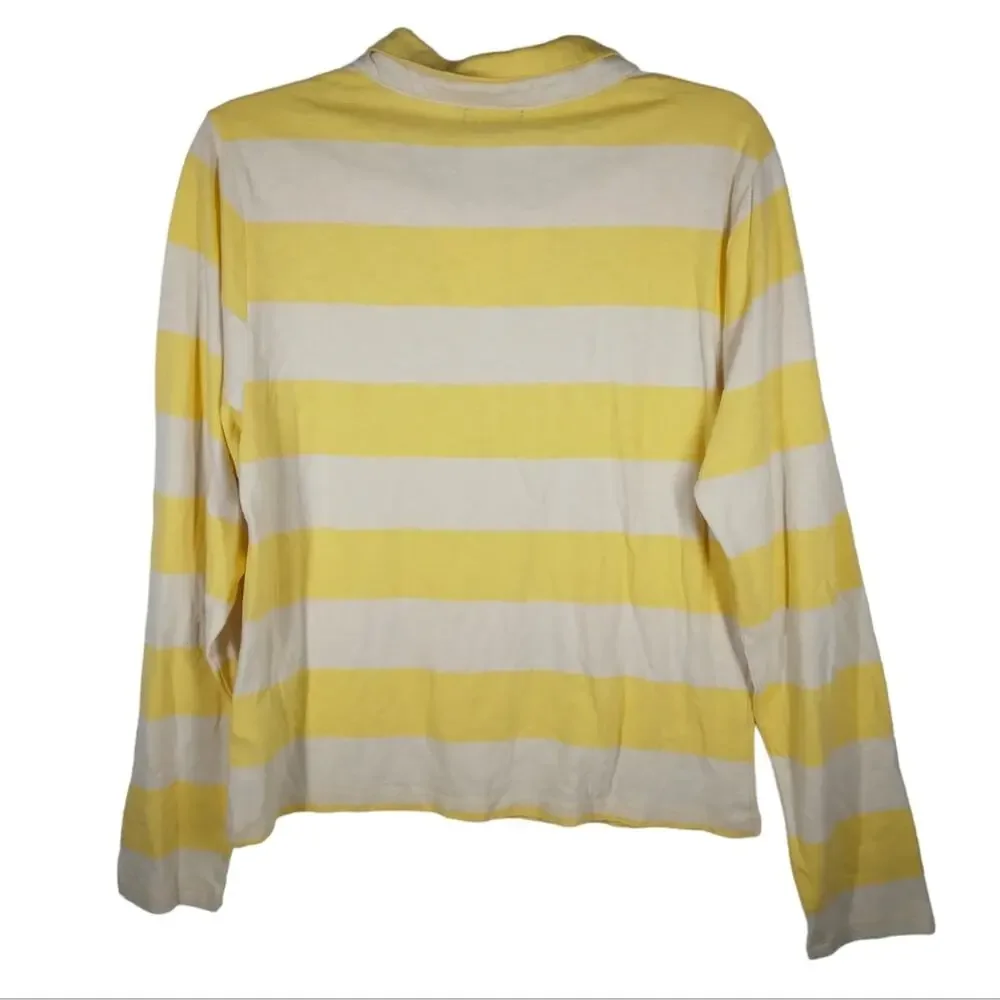 NWT J Crew Fitted Button Front Rugby Striped Shirt size XL